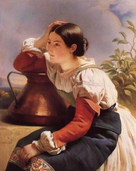 Franz Xavier Winterhalter : Young Italian Girl by the Well